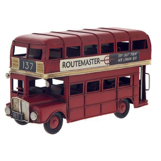 Vintage Tin Red Bus Ornament