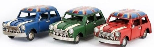 Union Jack vintage tin mini car Ornament