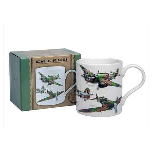 Boxed Mug with various war plane images