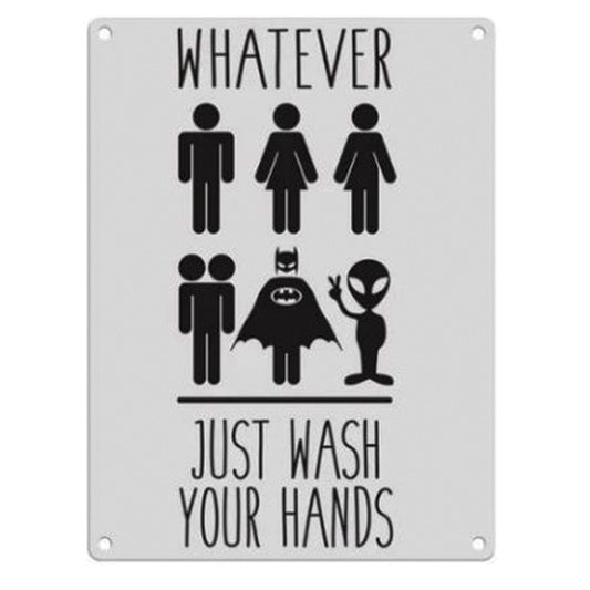 Large metal sign - Just Wash Your Hands
