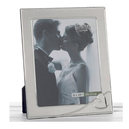 Photo Frame.  Wedding. Silver heart 8x10" photo size