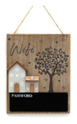 Wooden hanging plaque - Wi-fi password sign