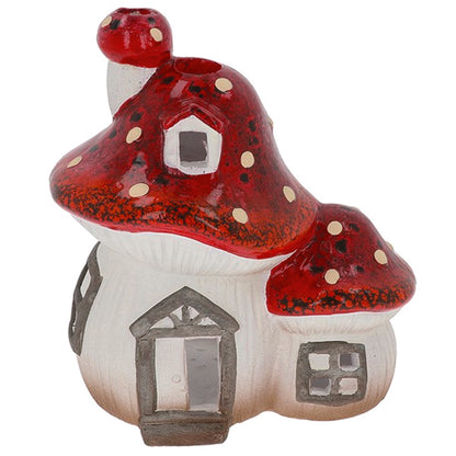 Woodland Mushroom Double House Tealight Holder Lg