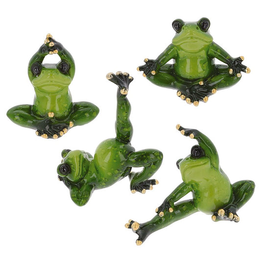 Yoga Frogs Glass Ornaments