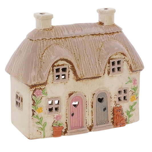 Village Pottery Double Garden  Thatch Tealight Holder
