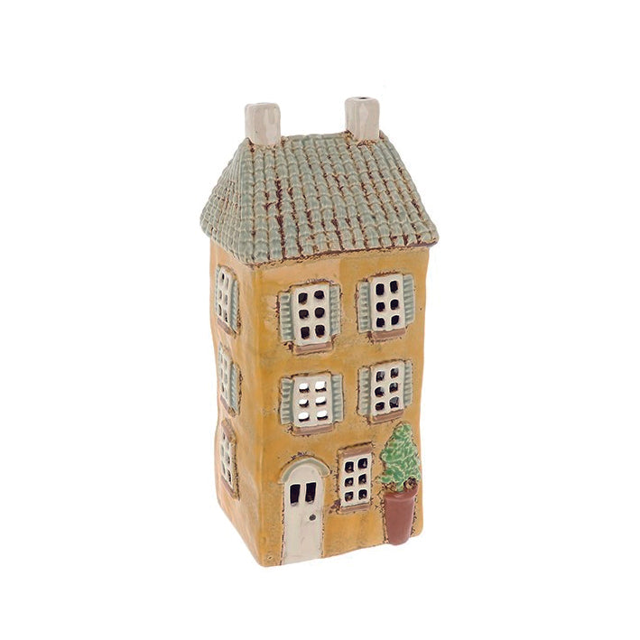 Village Pottery Garden House Light Grey Tealight.