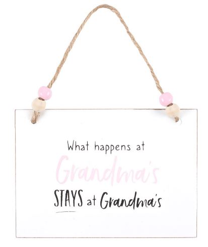 Mini wooden sign. What happens at Grandma's, stays at Grandma's