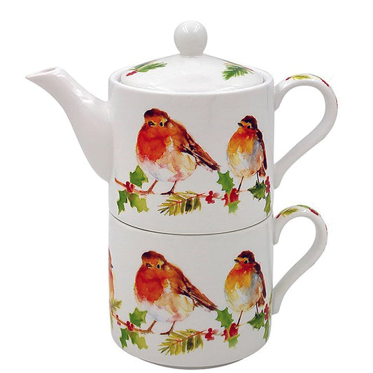 Winter Robins Tea For One