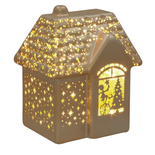 Christmas LED Lit Gold House