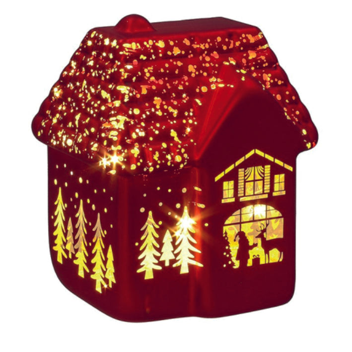 Christmas LED Lit Red House