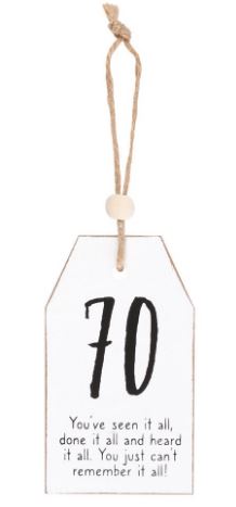Mini wooden sign - 70 Milestone birthday