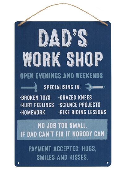 Large metal sign - Dad's Workshop