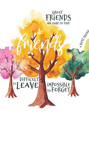 Framed Print.  Friends quotes in Watercolour Trees