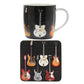 Electric guitar mug and coaster set