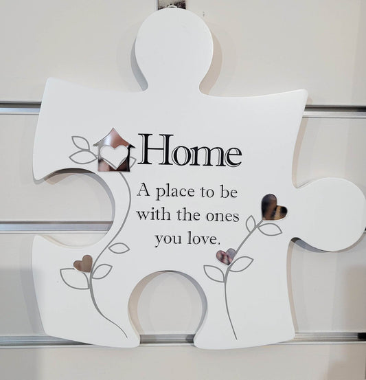 Jigsaw wall art.  HOME - A place to be with the ones you love
