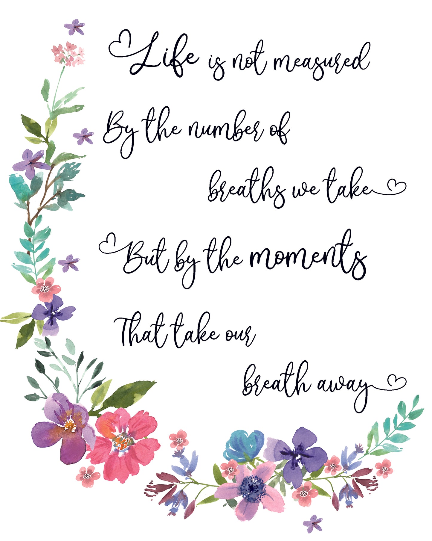 Sentimental Quotes.  Life is not measured by the breaths we take