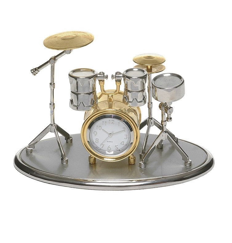 Miniature clock - Drum set gold