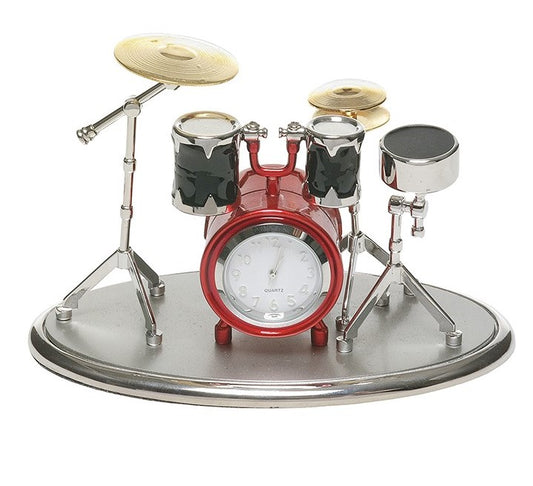 Miniature clock - Drum set red