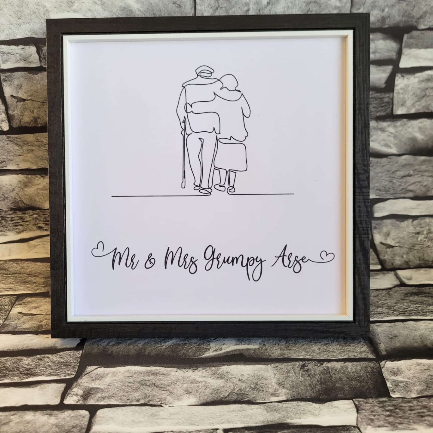 Framed Print.  Cheeky One Liner.  Mr & Mrs Grumpy Arse