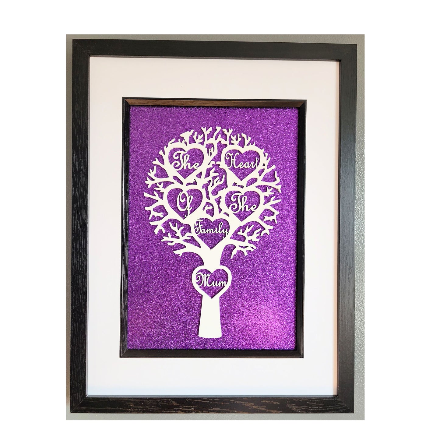 Framed Laser Cut Tree -Mum, The Heart of the Family