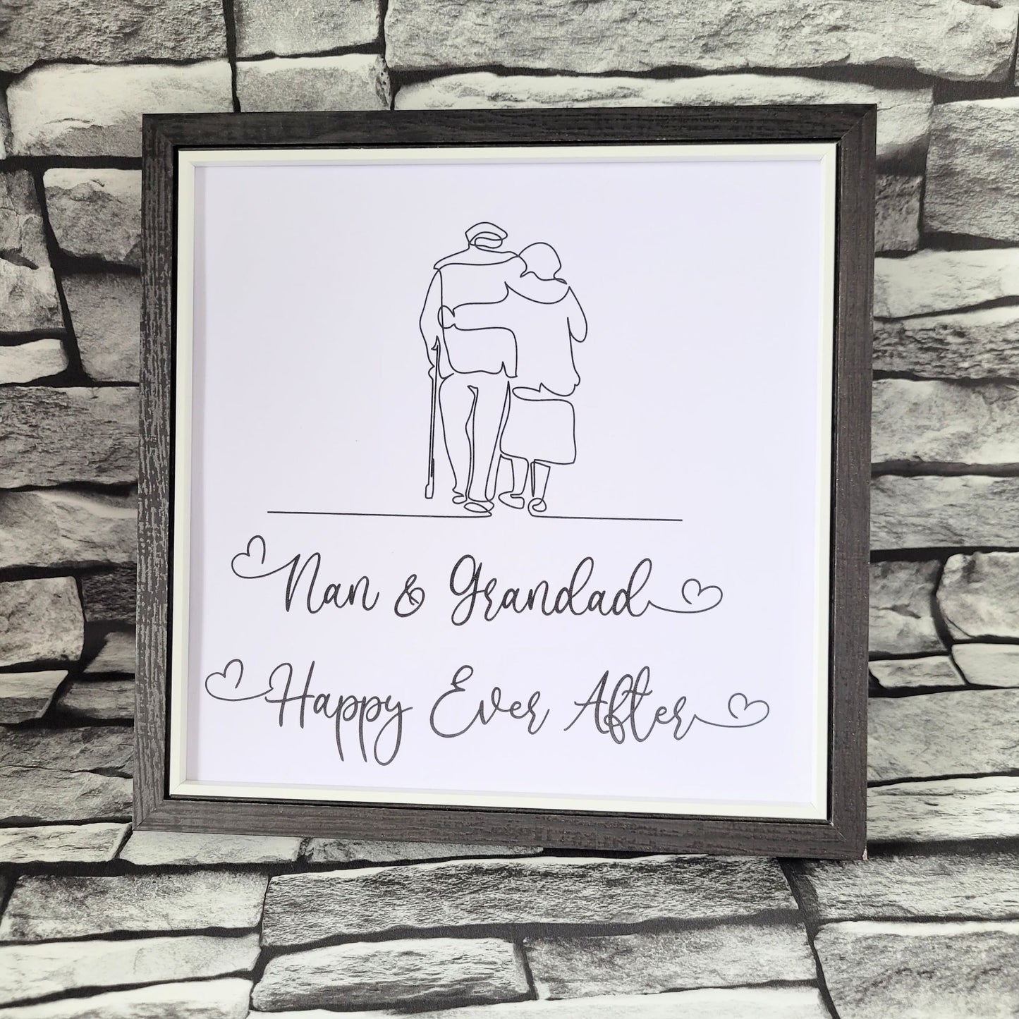 Cheeky One Liner Print Nan & Grandad Happy Ever After