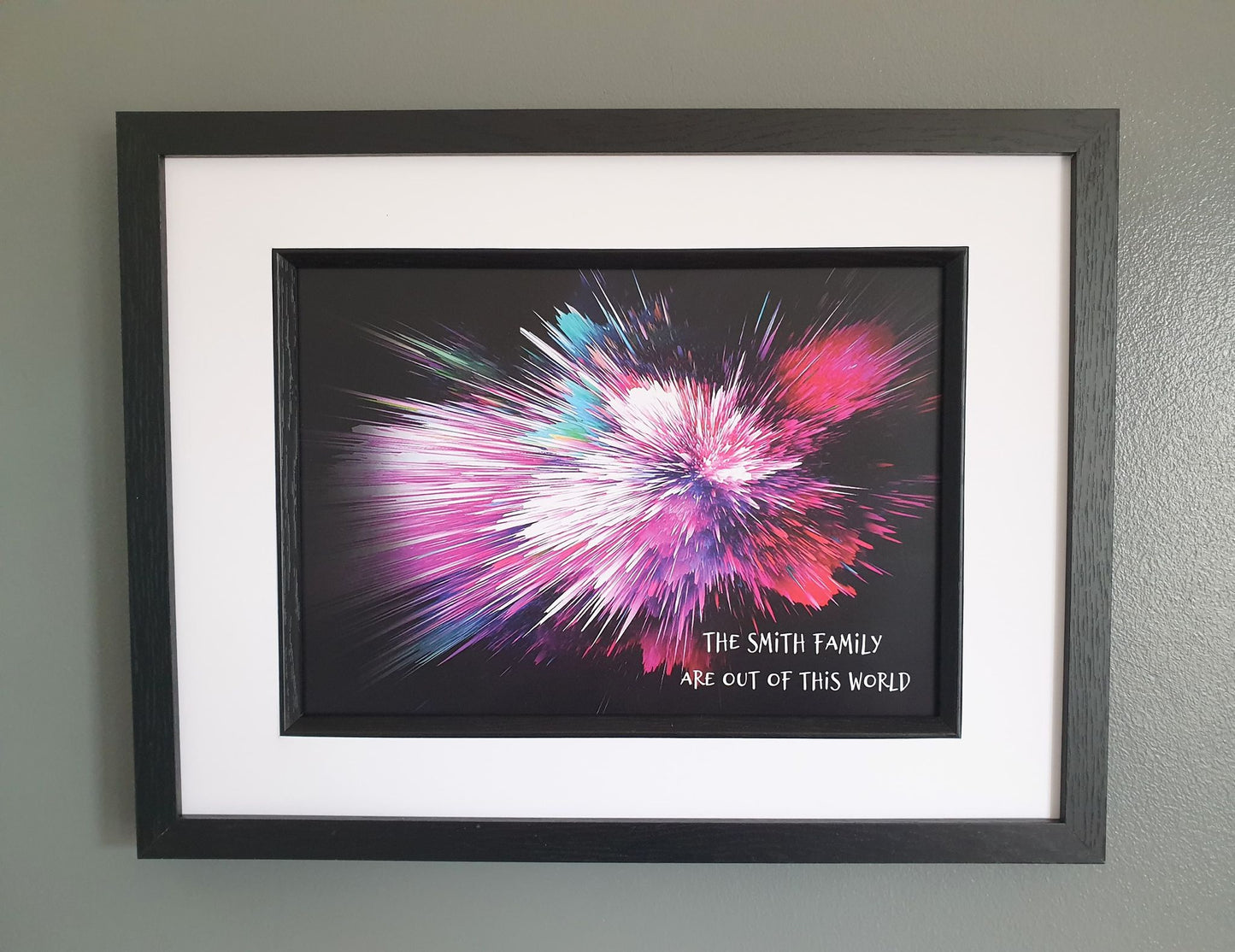Colour Explosion personalised framed print - Family is Out of this World