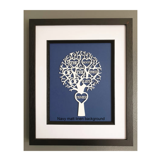 Framed Laser Cut Tree - Family, The Roots Of The Tree Of Life