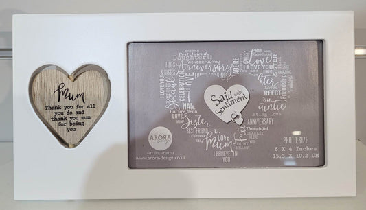 Said with Sentiment Photo frame. MUM.  Thank you