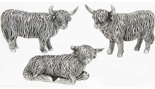 Silver highland cow mini