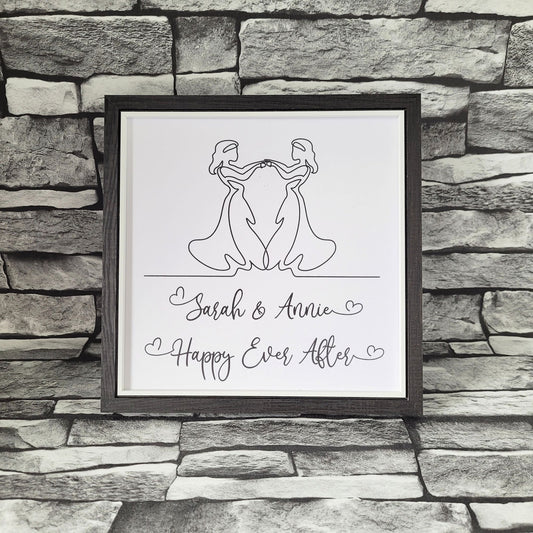 Cheeky One Liner print.  Happy Ever After - 2 brides